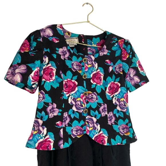 Talbots Petite Vintage 90's Floral Cottage Core Dress Size 14P 381 - Picture 9 of 12
